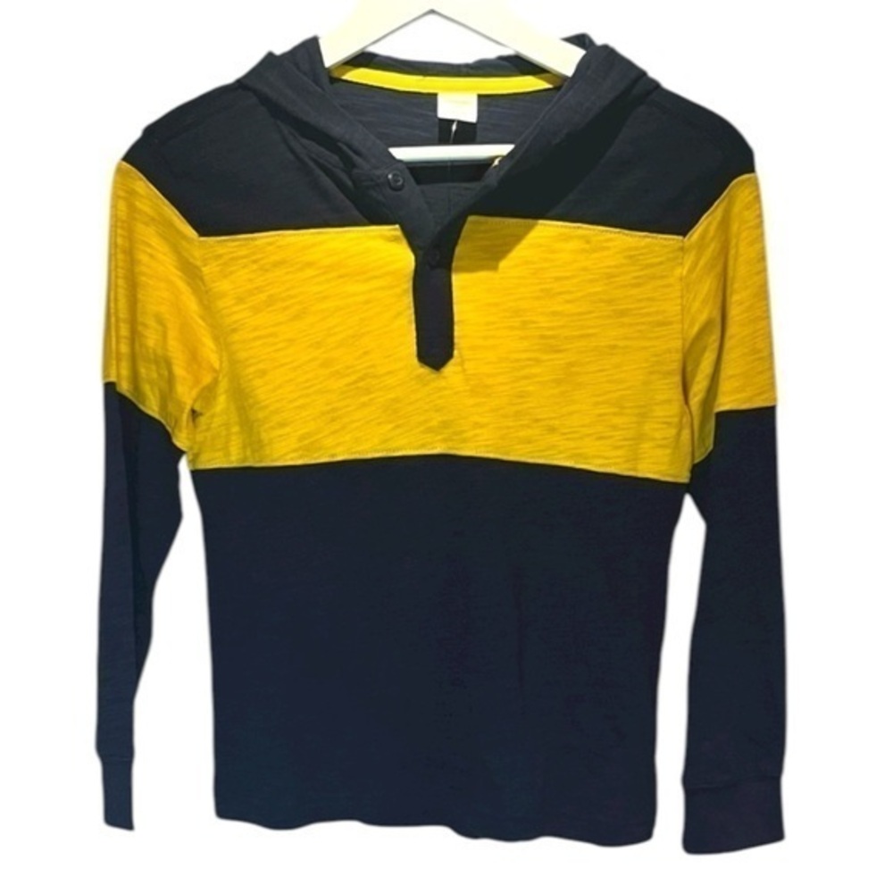 New Gymboree Boy’s Rugby Style Preppy Striped Hooded Shirt Size 10 NWT